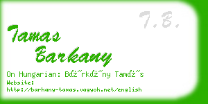 tamas barkany business card